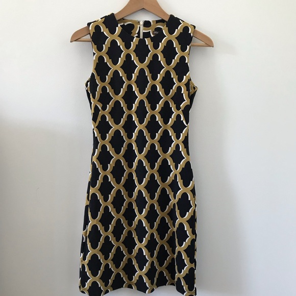 J. McLaughlin Black Gold Sleeveless Dress - Picture 1 of 5